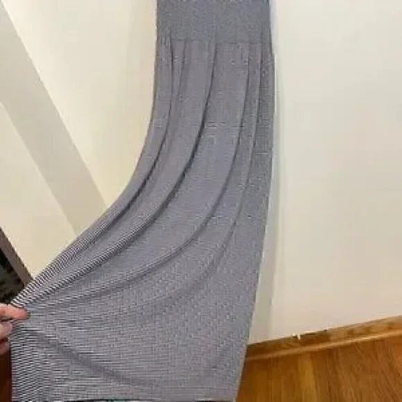 LARK + GREY NWT Knit Striped Scoop Neck Sundress L/XL Smocked Fit & Flair - Picture 8 of 11